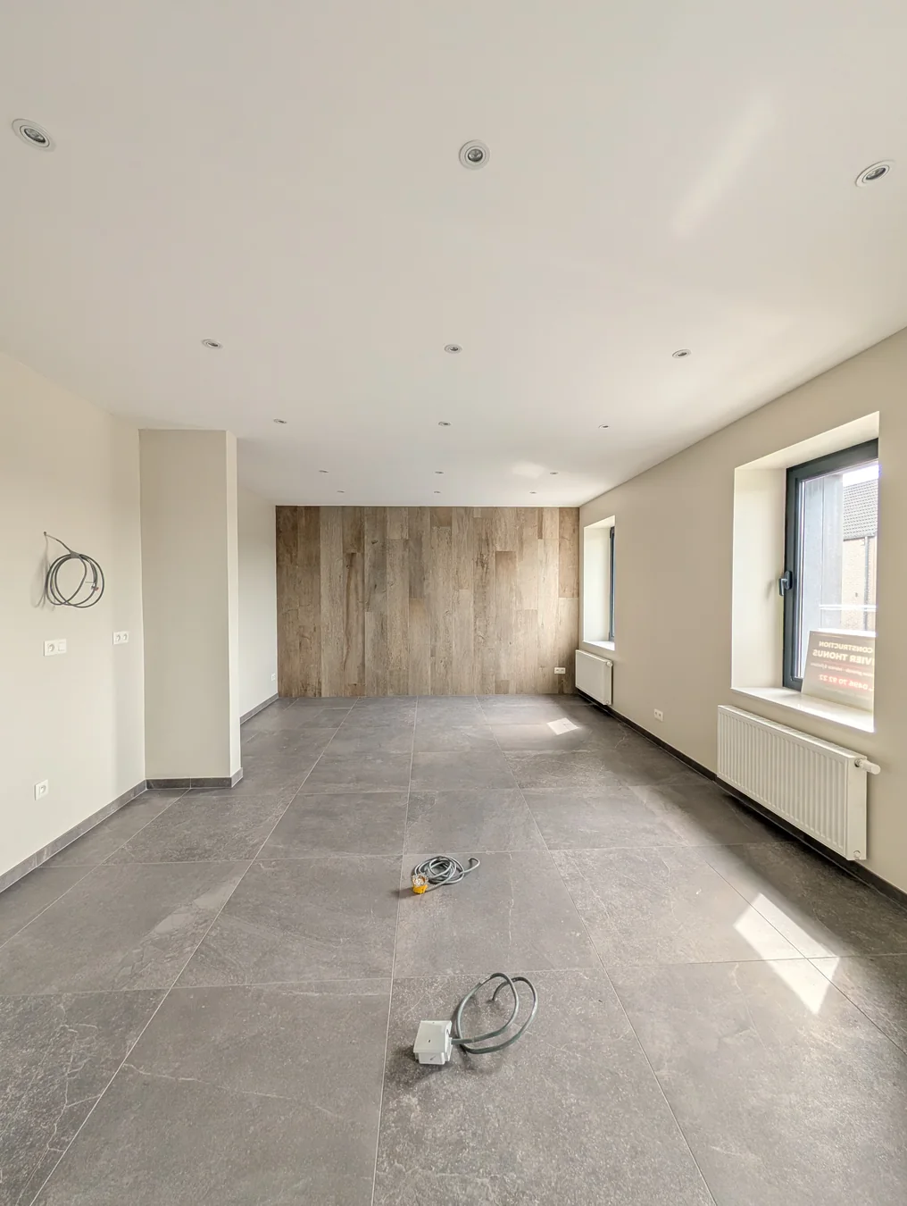 Espace intérieur rénové et préparé avant installation du mobilier de cuisine